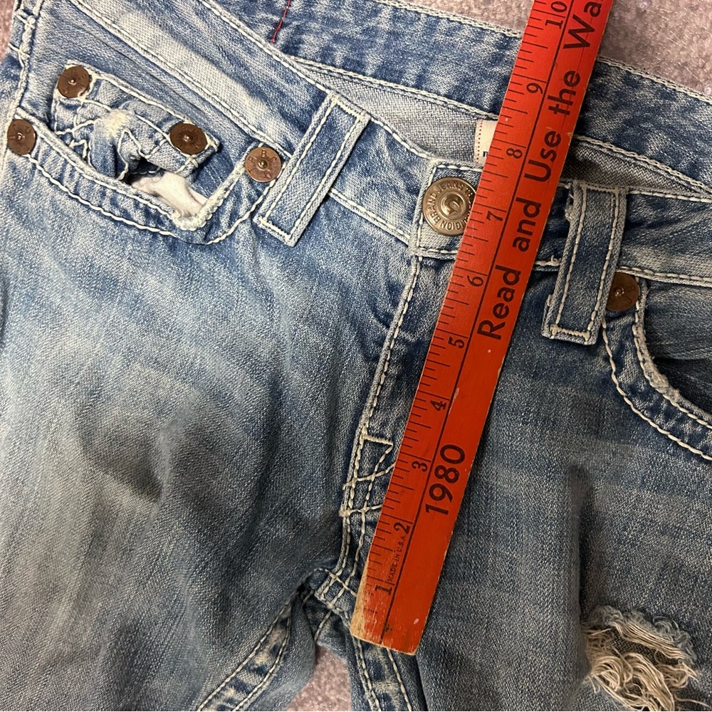 True Religion BOBBY BIG T Women's Distressed  Flared Jeans Size 29 Vintage USA - Picture 9 of 10